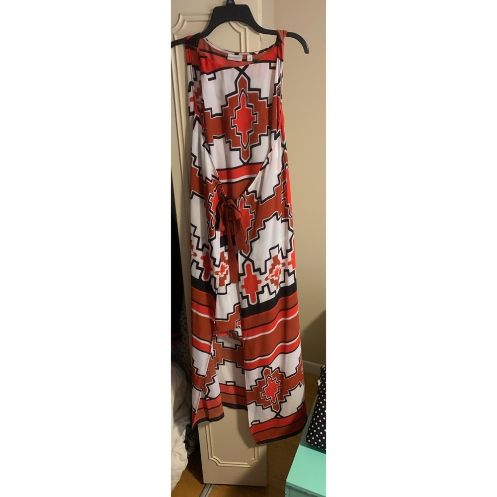Patterned mini dress with attached cape!!